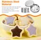 Sugar Candy Making Tool 12pcs Stainless Steel Cookie Cutters Biscuit Molds Umbrella Triangle Star Round Baking Molds for Party Favor Cookie Kit